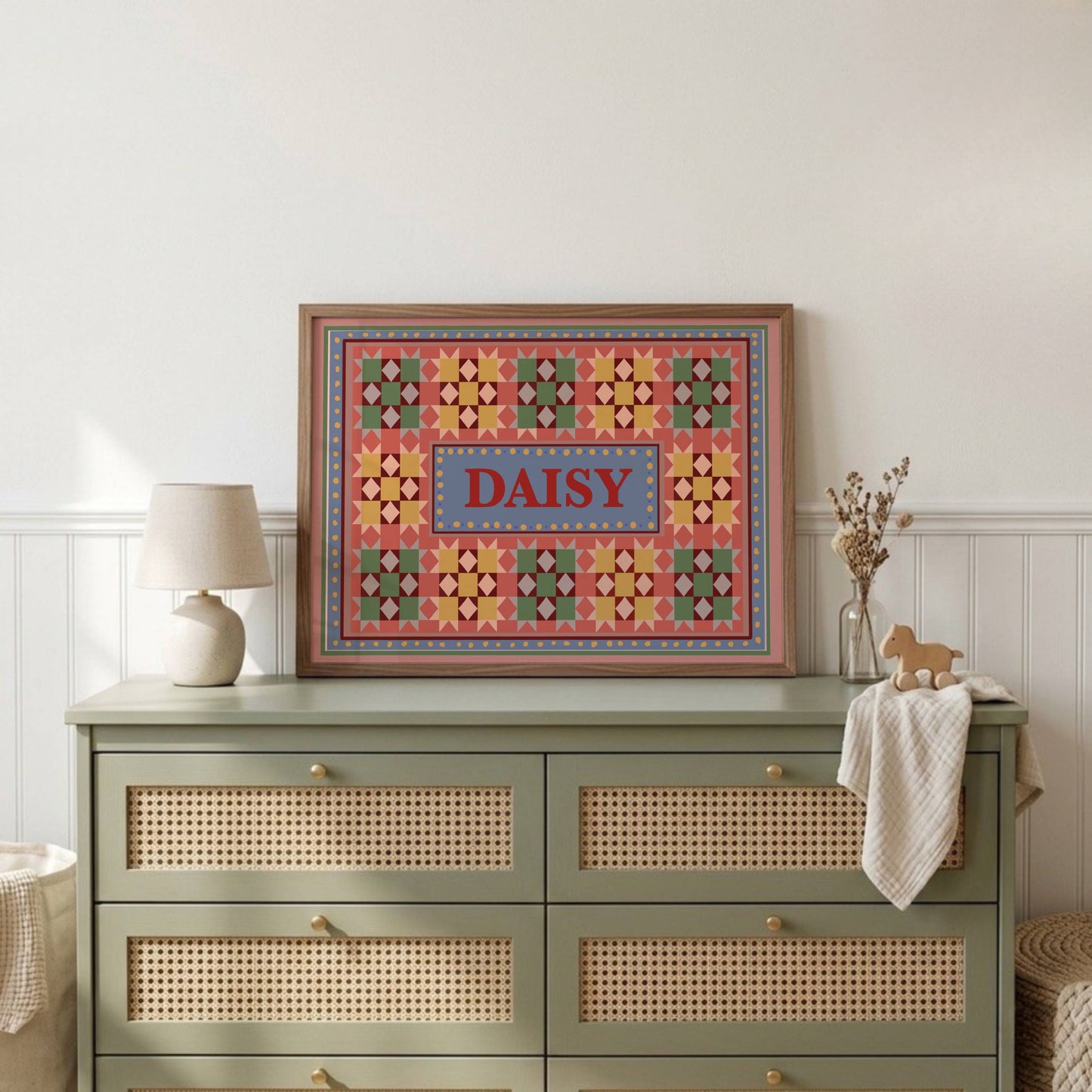 Patchwork Inspired Personalised Name Print