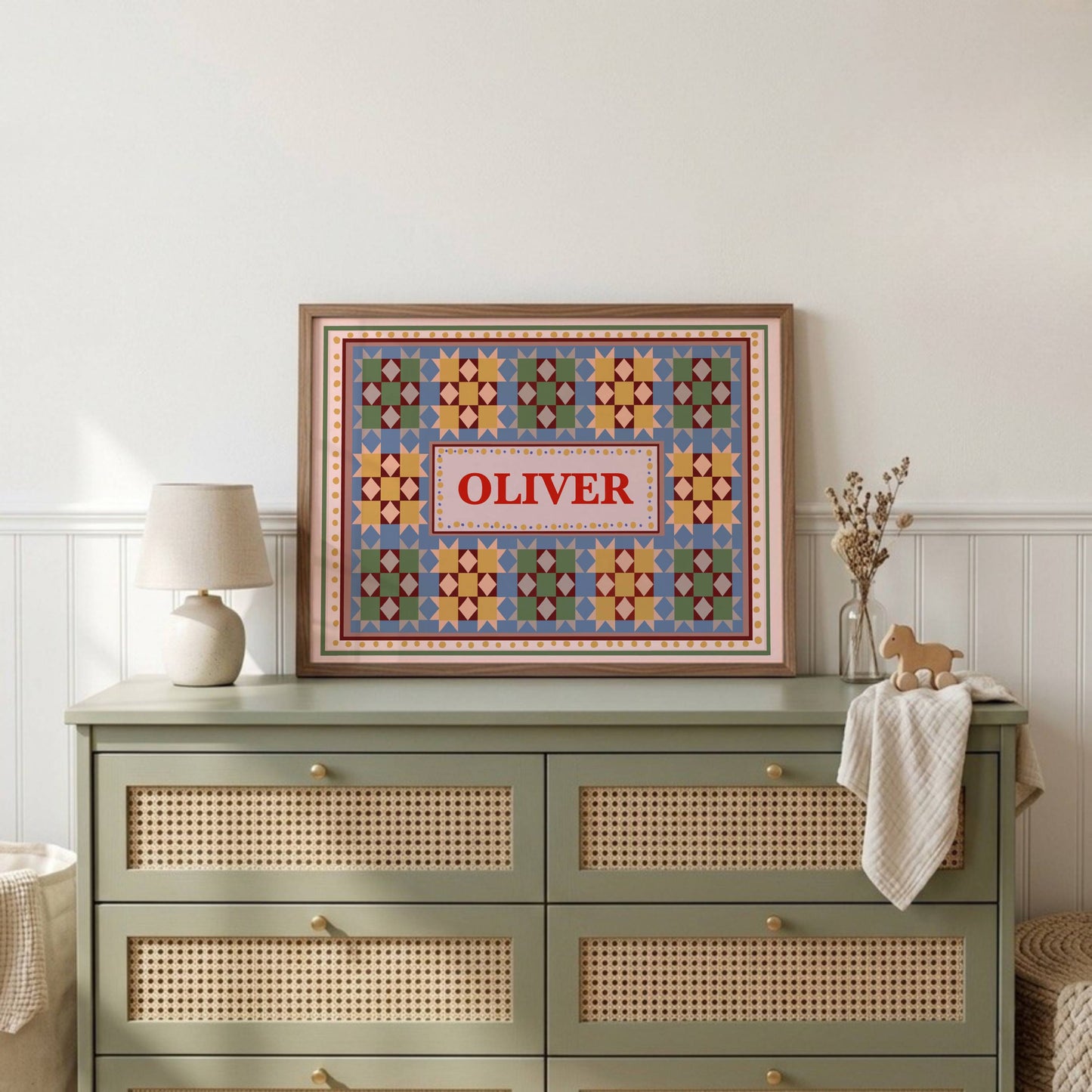 Patchwork Inspired Personalised Name Print
