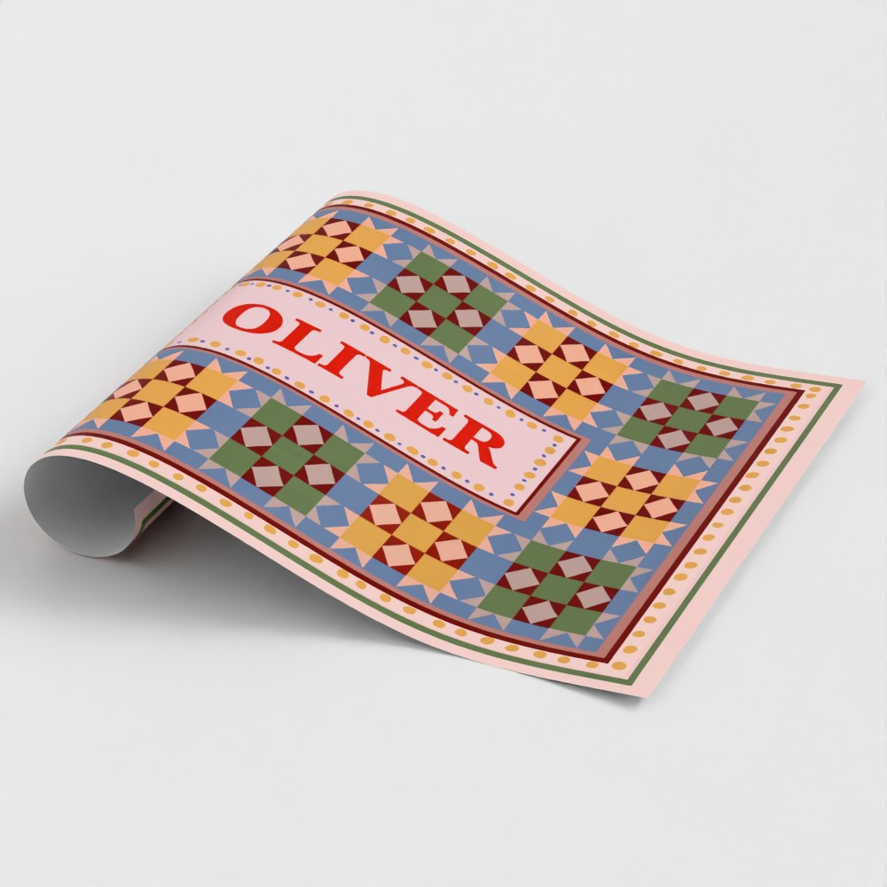 Patchwork Inspired Personalised Name Print