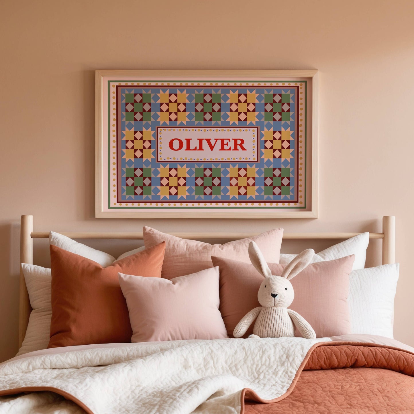 Patchwork Inspired Personalised Name Print