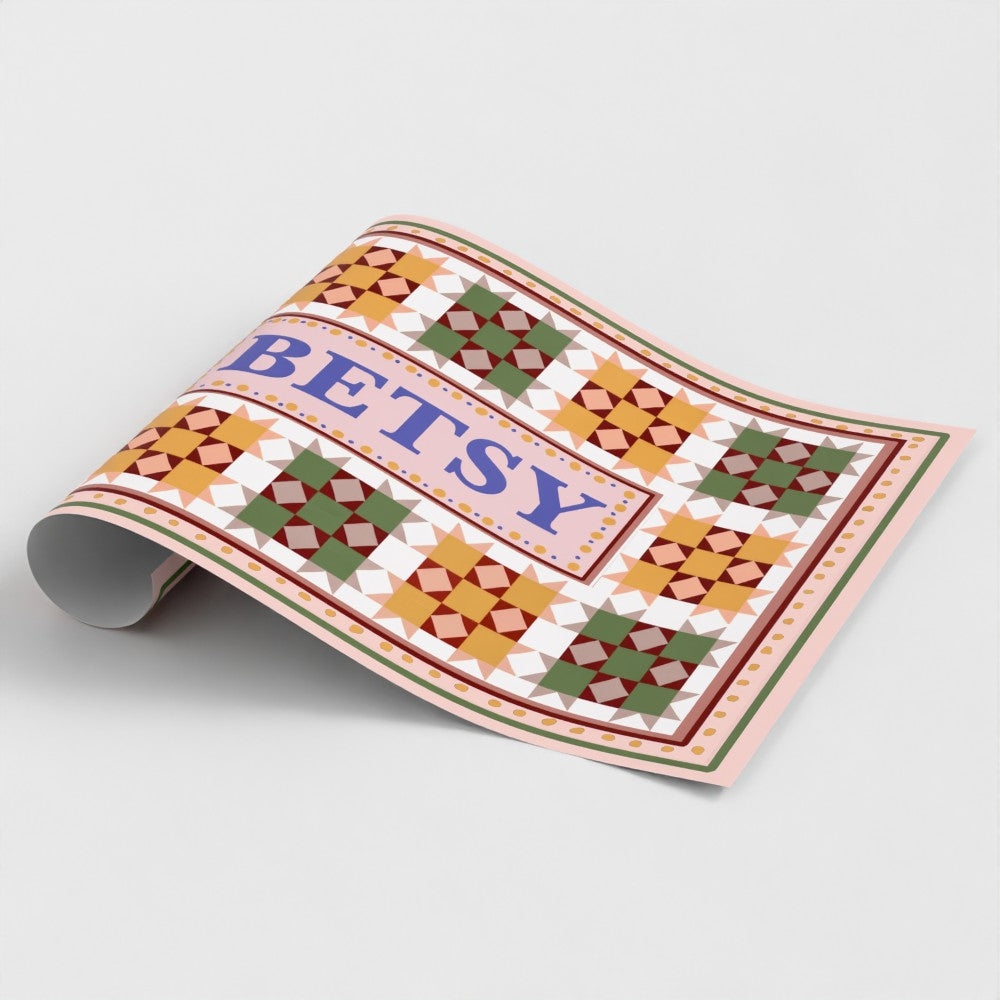 Patchwork Inspired Personalised Name Print