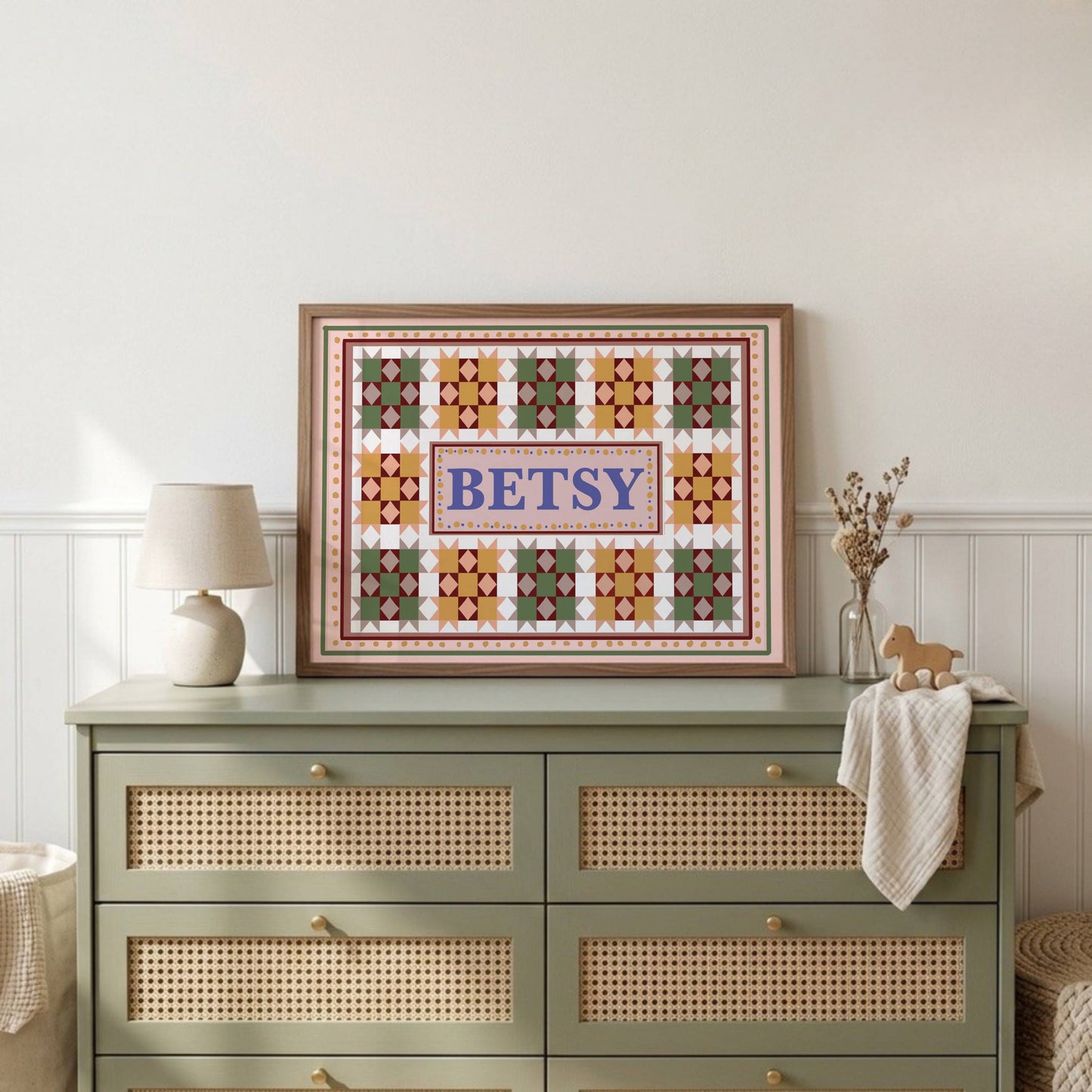 Patchwork Inspired Personalised Name Print