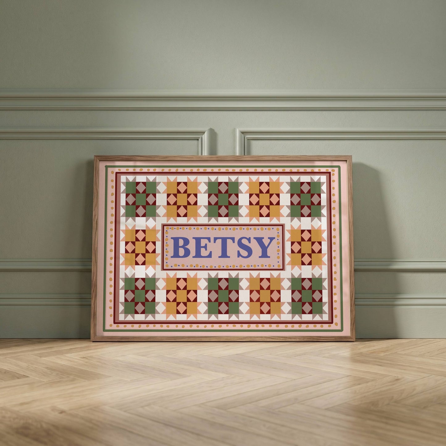Patchwork Inspired Personalised Name Print