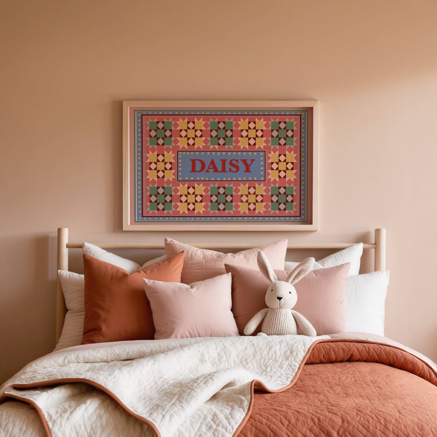 Patchwork Inspired Personalised Name Print