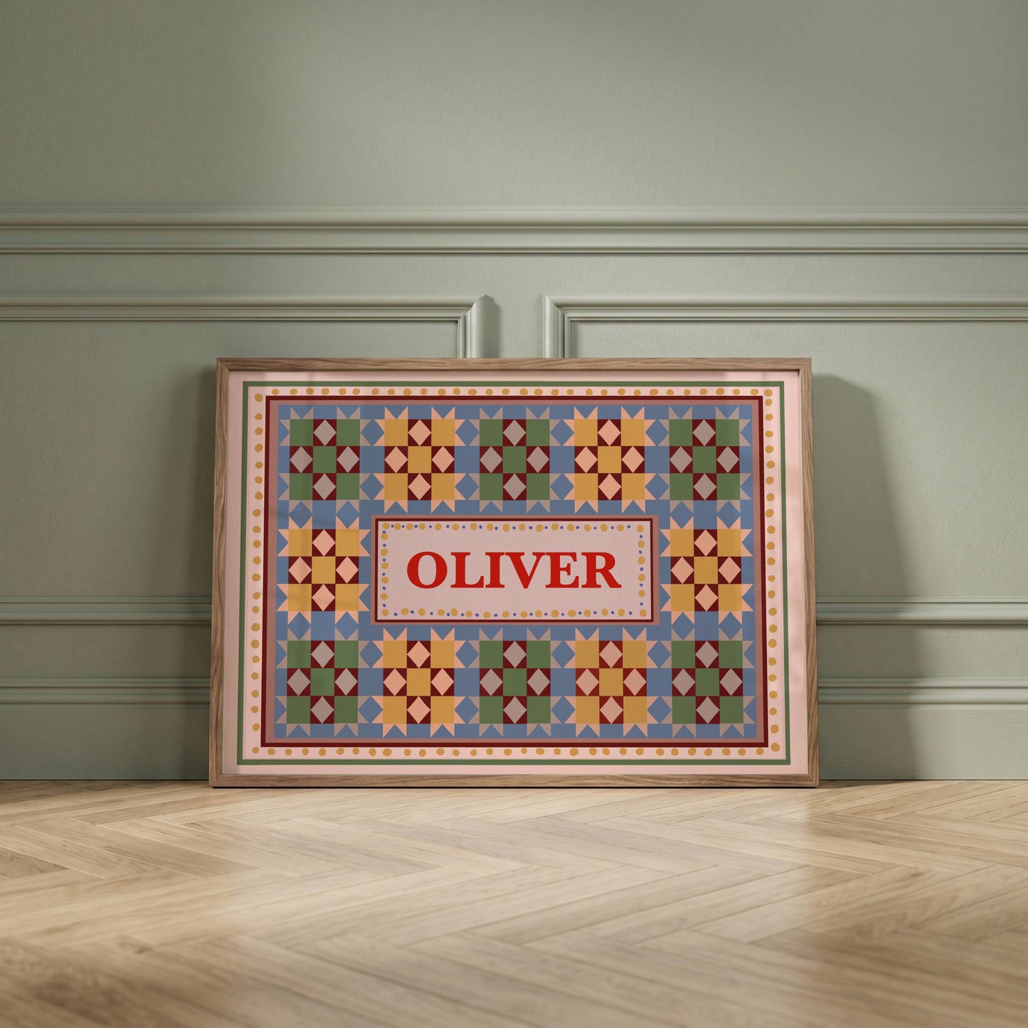 Patchwork Inspired Personalised Name Print