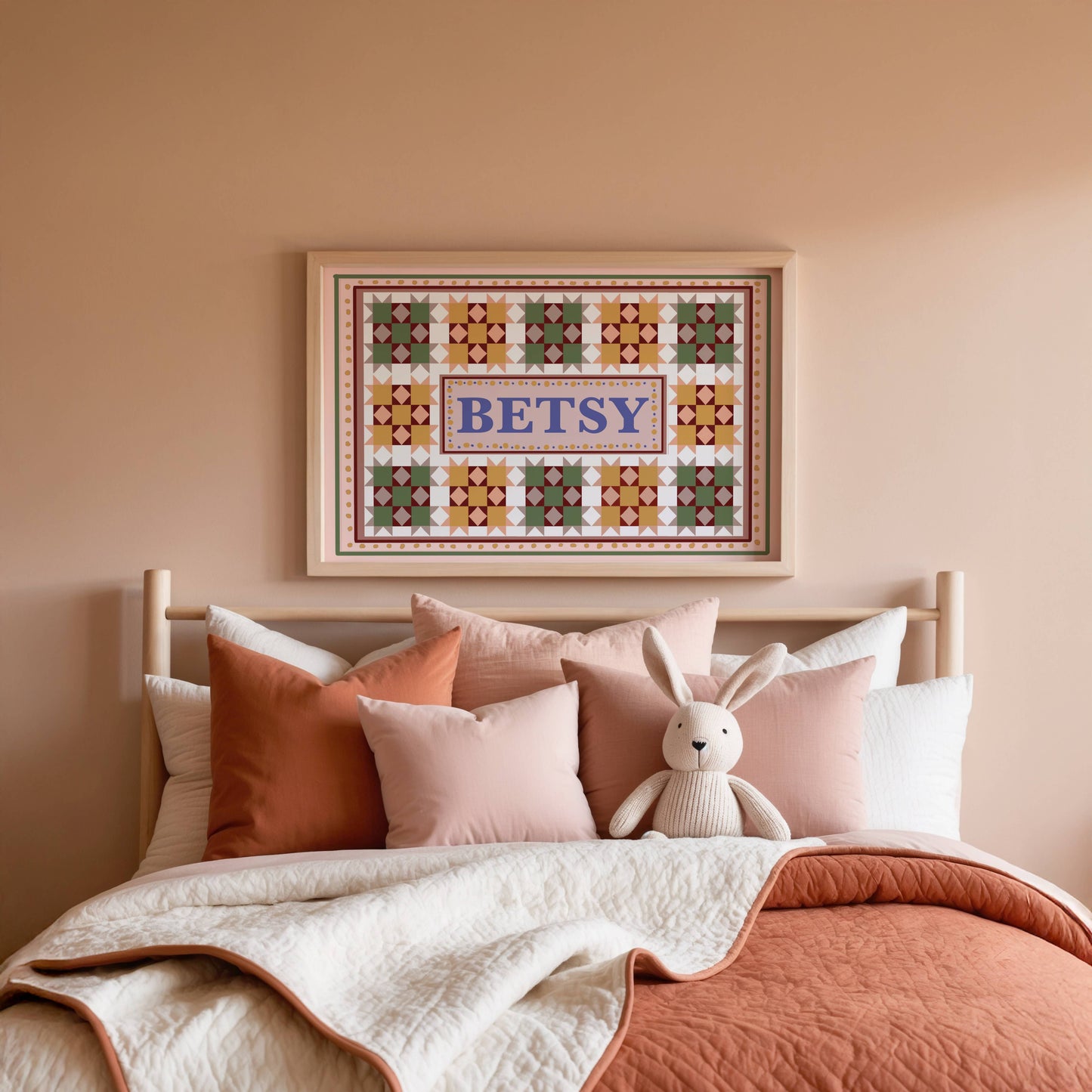 Patchwork Inspired Personalised Name Print