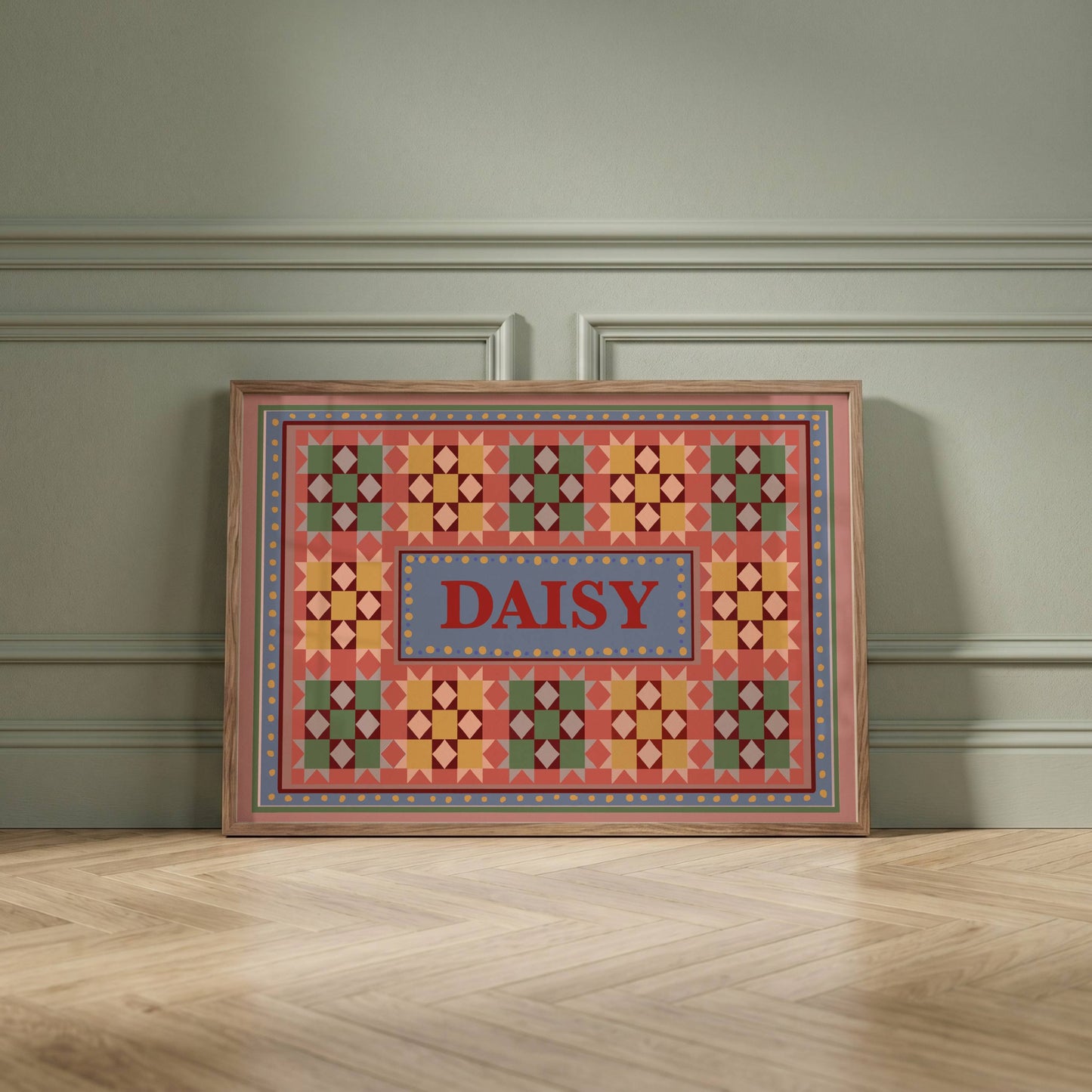 Patchwork Inspired Personalised Name Print