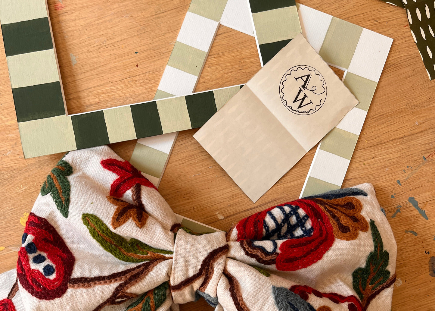 Hand Painted Stripy Picture Mount