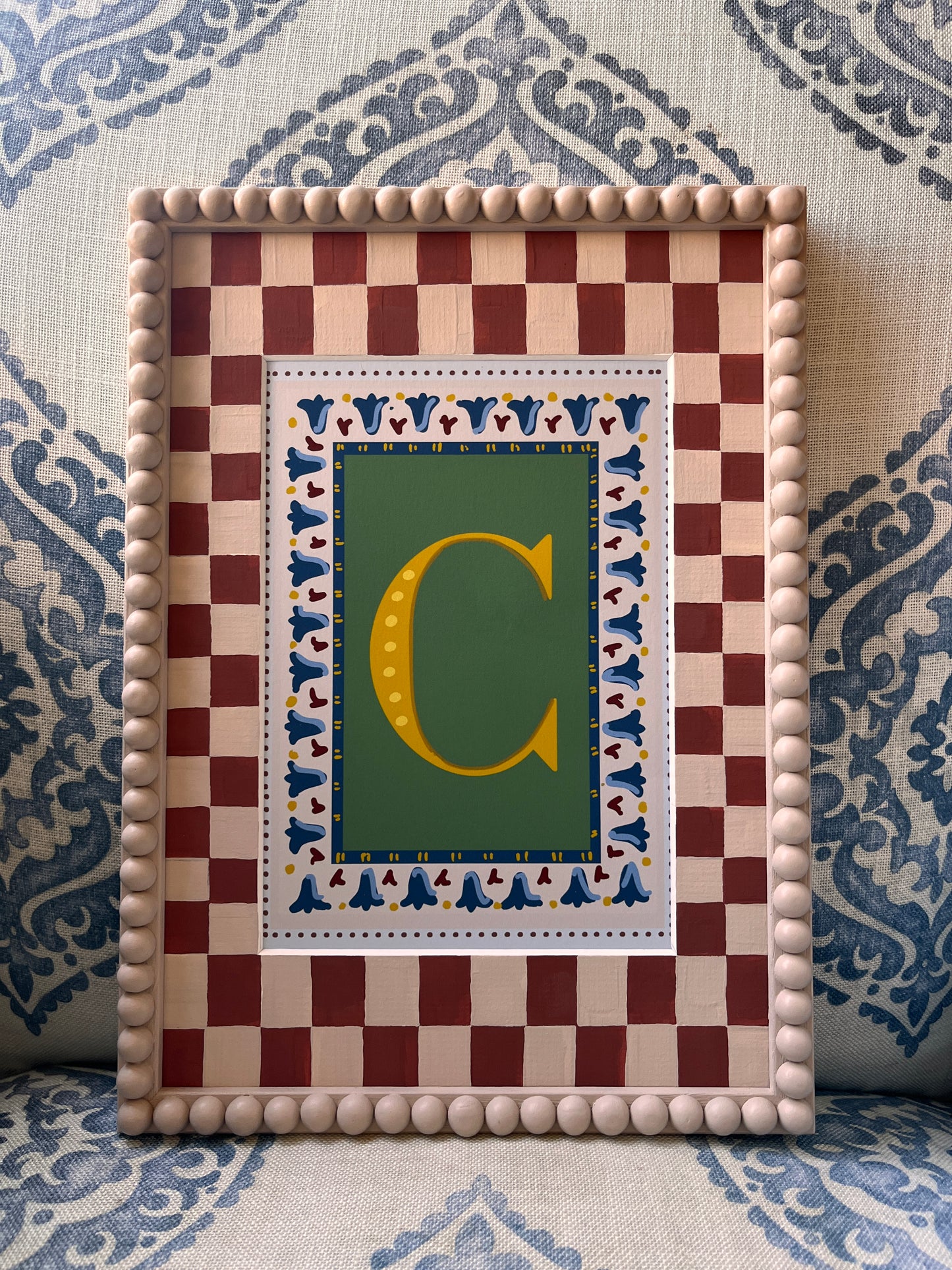 Hand Painted Checkerboard Picture Mount