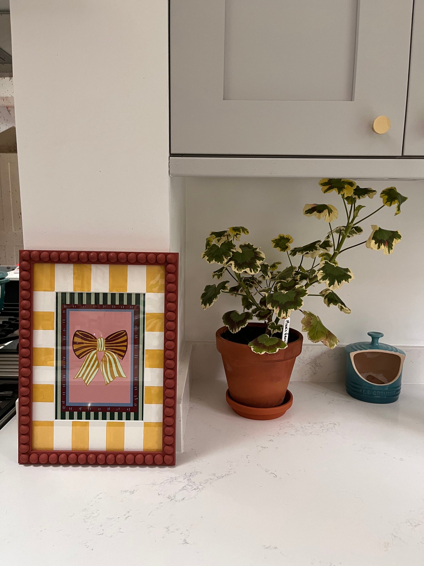 Hand Painted Stripy Picture Mount