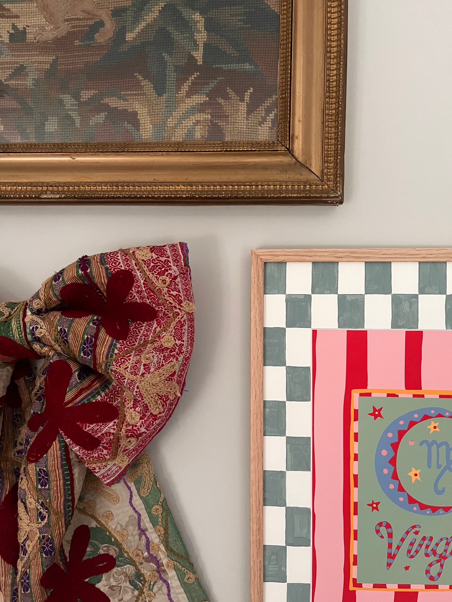 Hand Painted Checkerboard Picture Mount